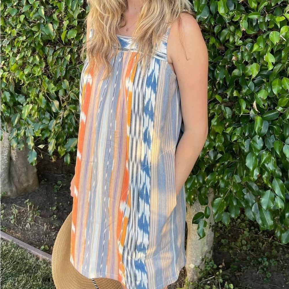 NWOT Kia Moore Ikat Sleeveless Mini Dress Size Large
in Dessert